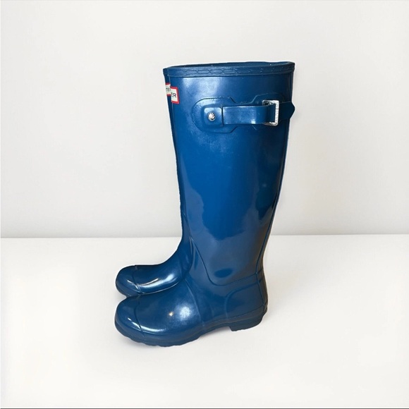 Hunter Boots Original Gloss Tall 6M Turquoise Teal - Picture 6 of 6